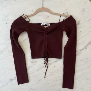 Zara off shoulder crop top